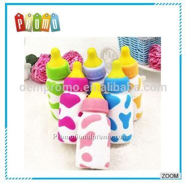 Simulated feeding bottle squishy slow rebound PU stress ball