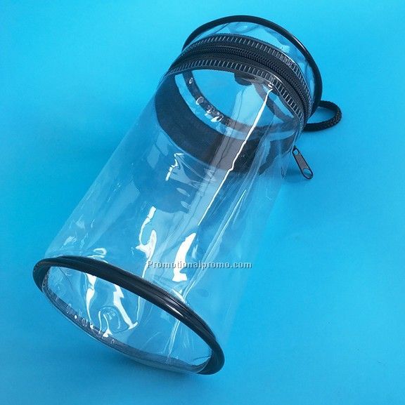 Logo printed eco-friendly PVC zipper bag with tote