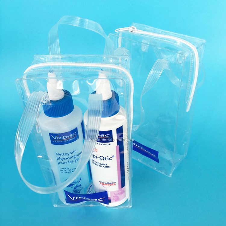 Transpearent PVC bag with tote