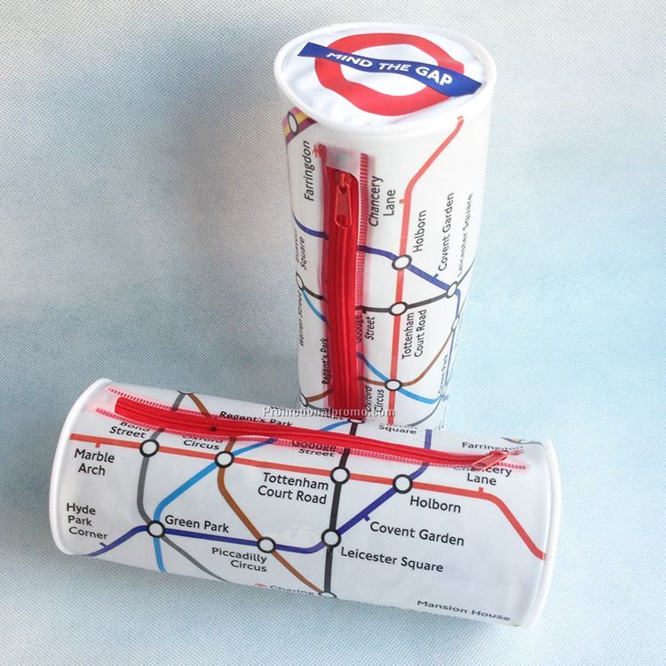 New custom zipper PVC bag with metro map