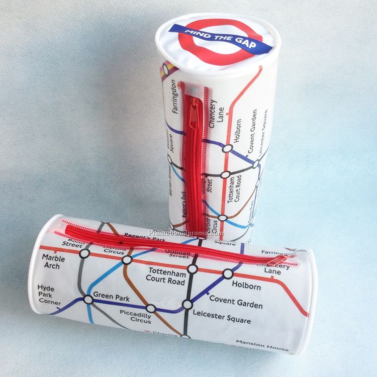 New custom zipper PVC bag with metro map