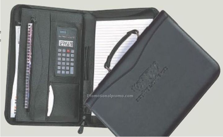Simulated Leather Executive Zip-carry Portfolio, Personalized padfolio- Manchester Padfolio (Debossed)