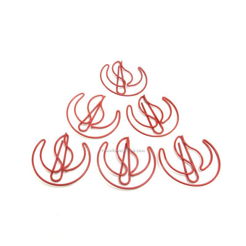 Custom flame shaped paper clips