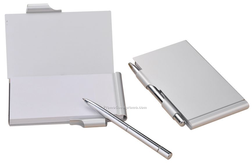 Aluminum pocket notepad with pen