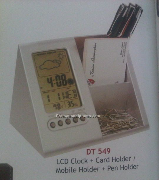 LCD Clock+Card Holder+Mobile Holder+Pen Holder