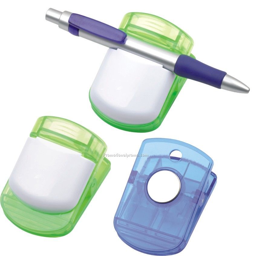 Promotional plastic pen clip, pen holder
