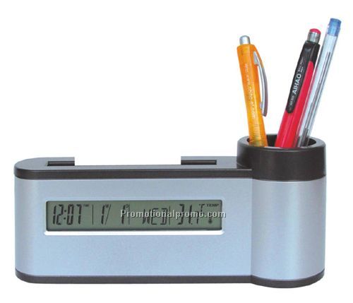 Pen Holder w clock, card holder