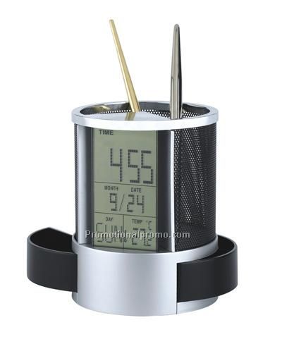 Calendar Alarm Clock desktop Pen Holder