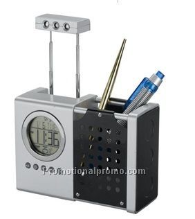 LED lamp clock business gift Pen Holder