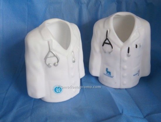 Plastic Doctor Coat Shape Pen Holder