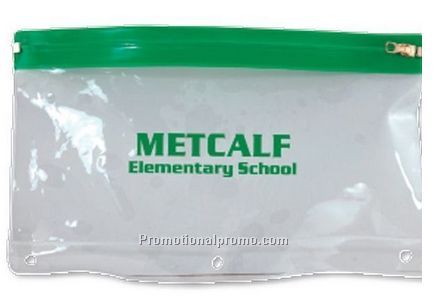 Clear PVC Pencil Pouch with 3 Binder Holes