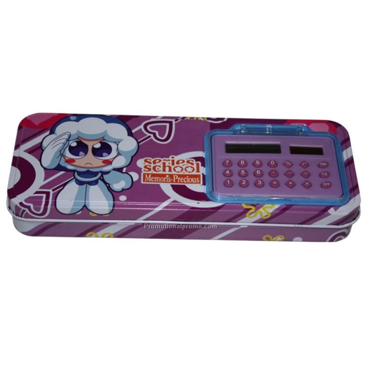 Hot cartoon Pencil box with caculator