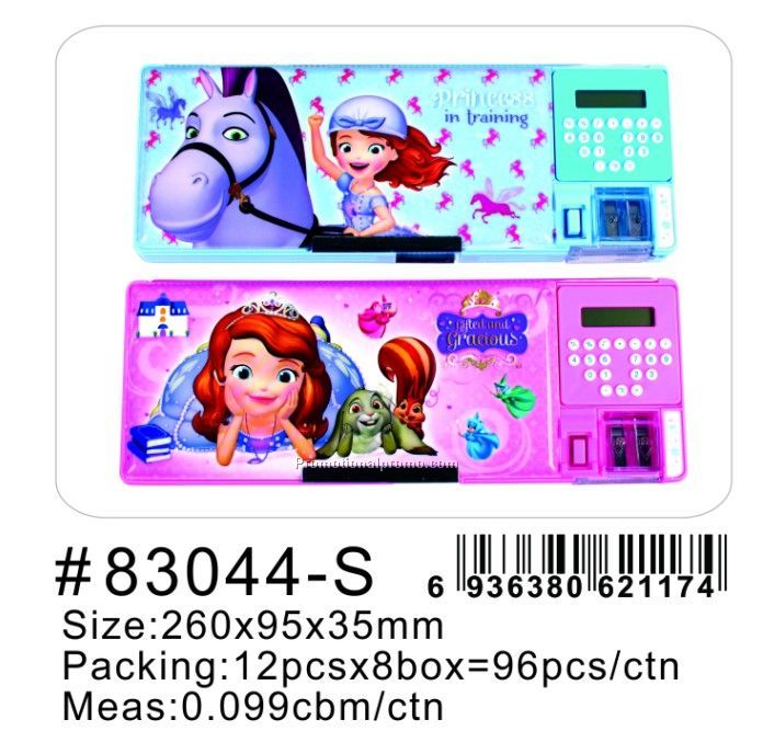 Promotion Carton Pencil Case With Calculator, Plastic Pencil Case