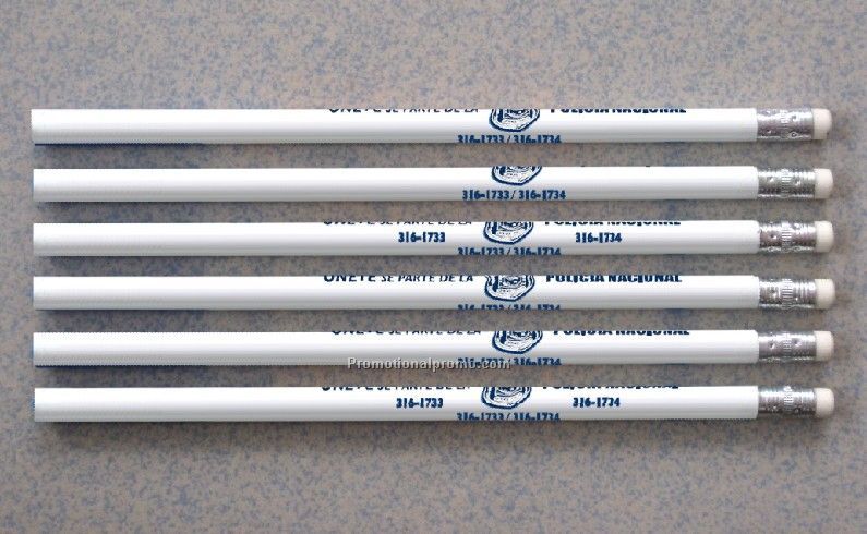 White Wooden Pencil With Eraser