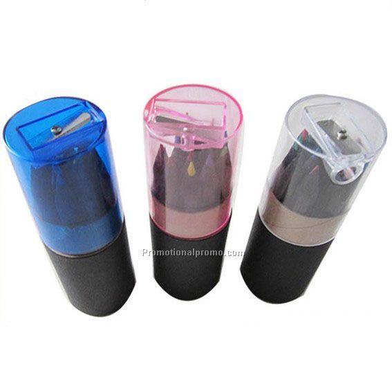 Black wood color pencil with pencil sharpener