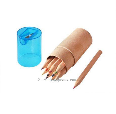 Color pencil with pencil sharpener