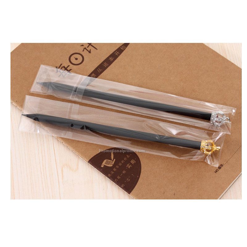 Luxury promotional gift black wood crown pencil