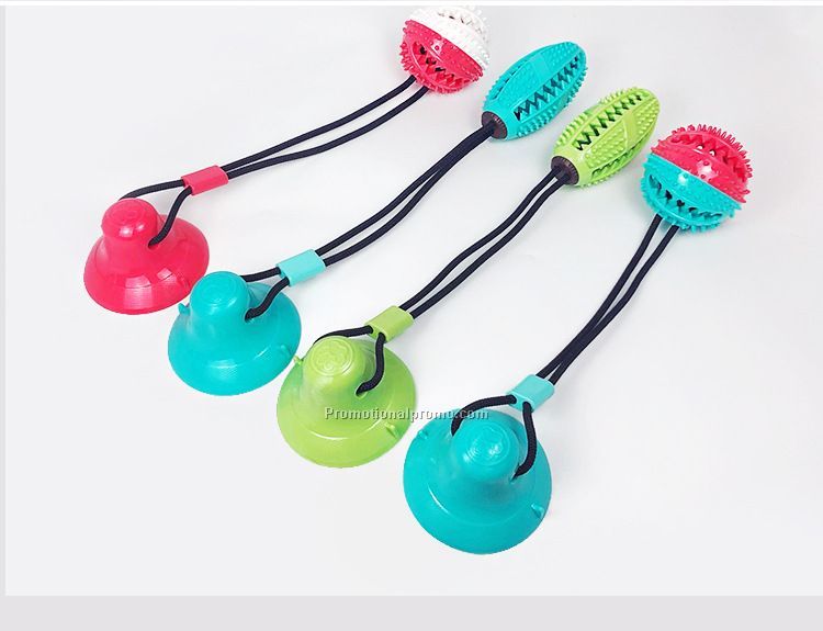 Multifunction Ball bell Pet Molar Teeth Safe Self-Playing Cleaning Dog Molar Stick with Suction Cup