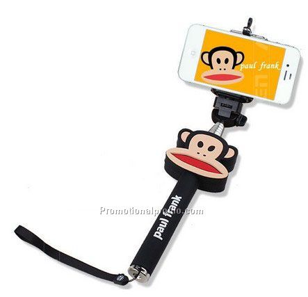 Fashion monopod, cartoon mobile phone wireless Monopod, cartoon Paul Frank style. selfie stick