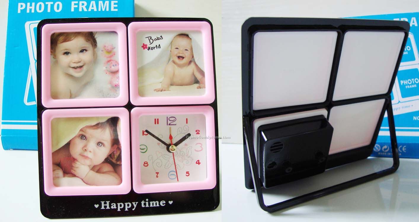 Interchangeable frame with alarm clock