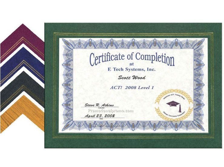 Customized Leatherette Certificate Frame