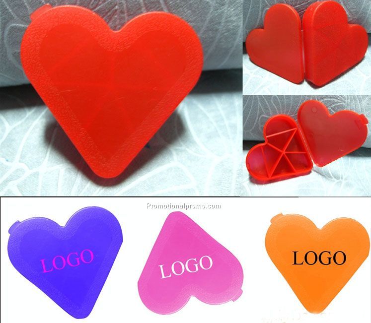 Plastic Heart Shaped Pill Box