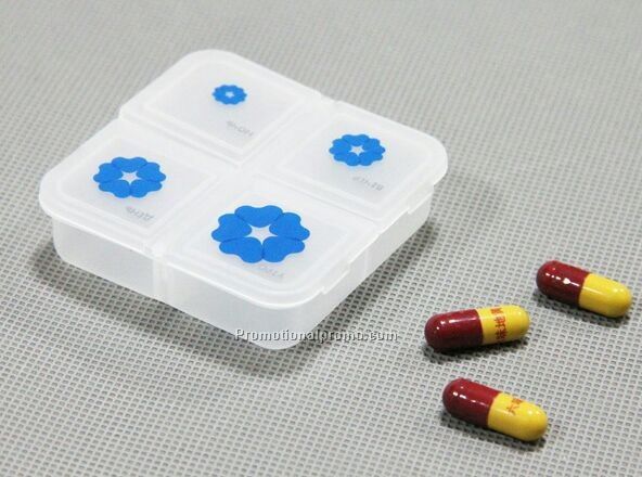 4 Compartments Pill Box Portable Daily Pill Dispenser Pill Holder