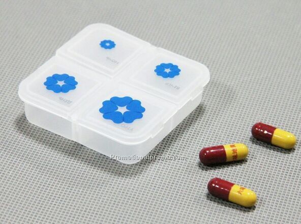 4 Compartments Pill Box Portable Daily Pill Dispenser Pill Holder