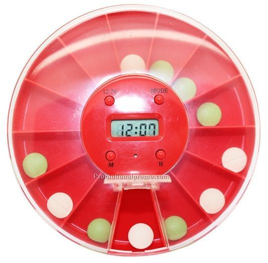 Multifunction Promotional 14 Compartments Pill Box With LCD Alarm