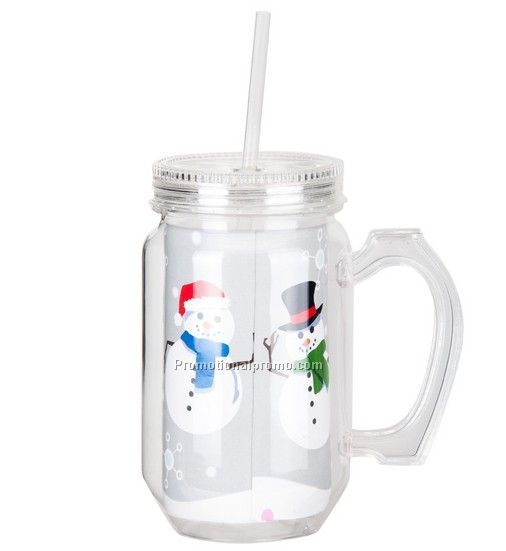 Promotional Plastic Cup with straw