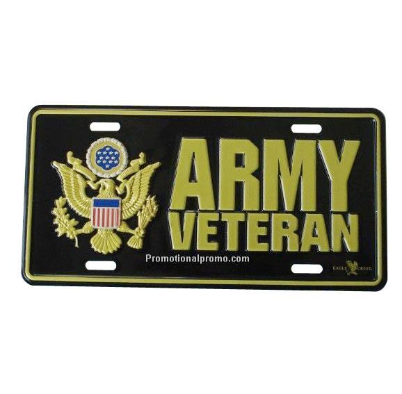 Aluminum license plate with 3D effect