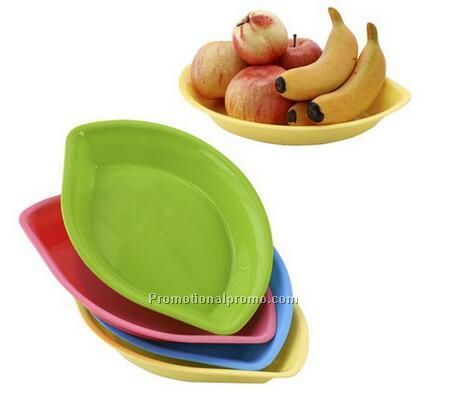 ECO-friendly leaf shape fruit plat / candy color plastic plate