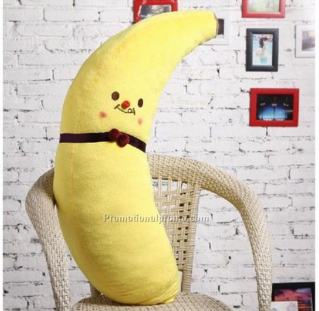 Banana shaped plush pillow