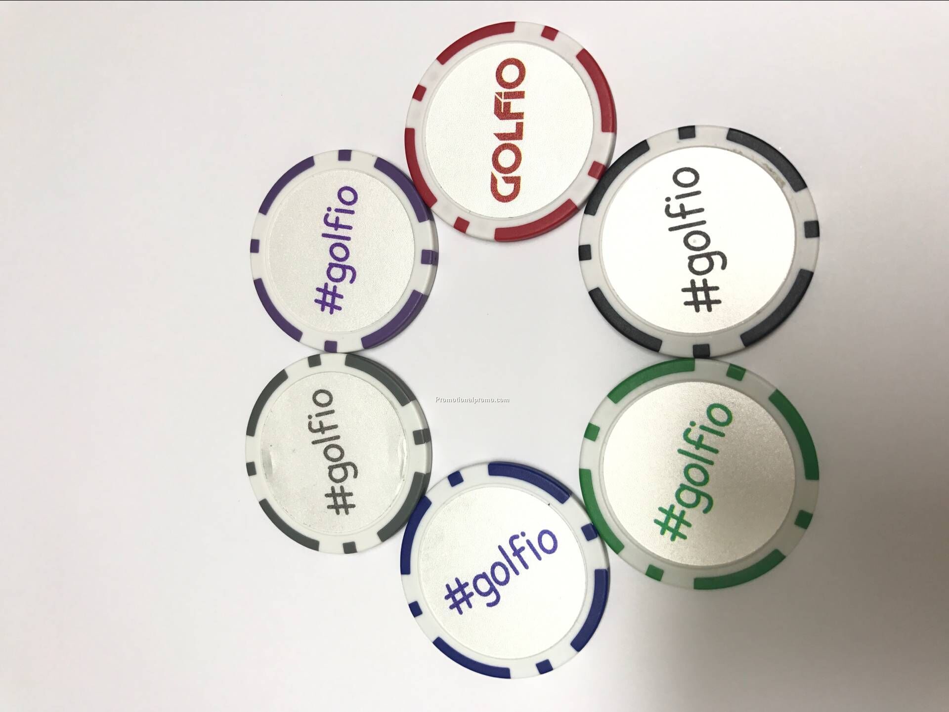 Promotional poker chip with customized logo