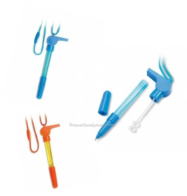 Plastic Ballpoint Pen with Whistle