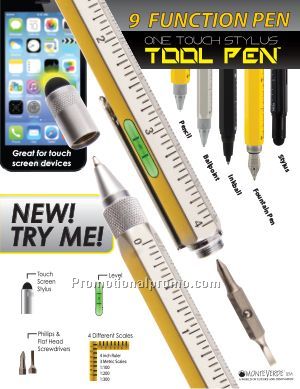 9 in 1 multifunctional tool pen