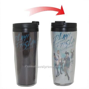 Promotional Changeable Design Double Wall Plastic Thermo Mug