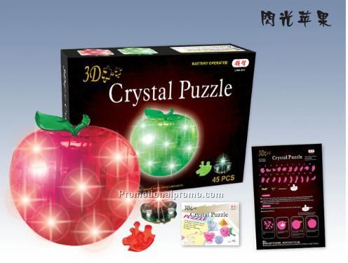 promotional Apple Shape 3D crystal puzzle