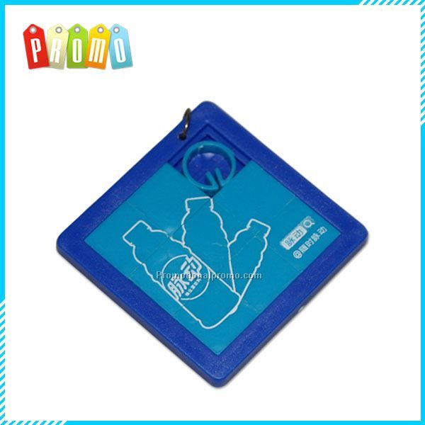 Cutomzied Plastic Mini Promotion Sliding Puzzle Keychain