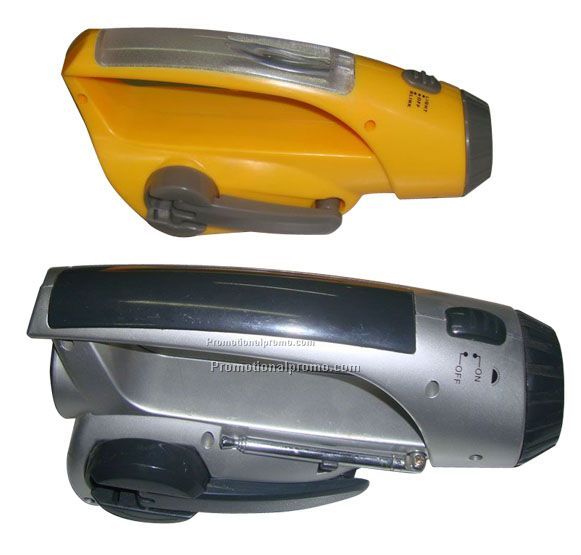 Wind up radio torch