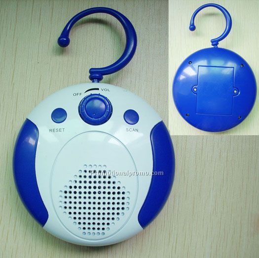 Hanging shower radio