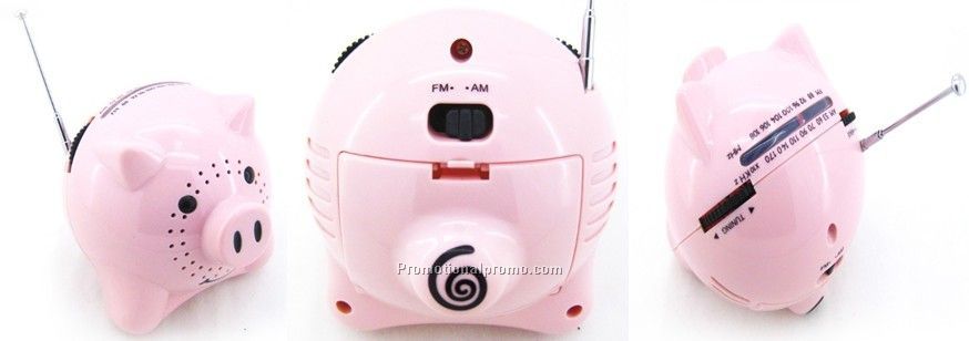 Mini Pink Nice Looking Pig Radio
