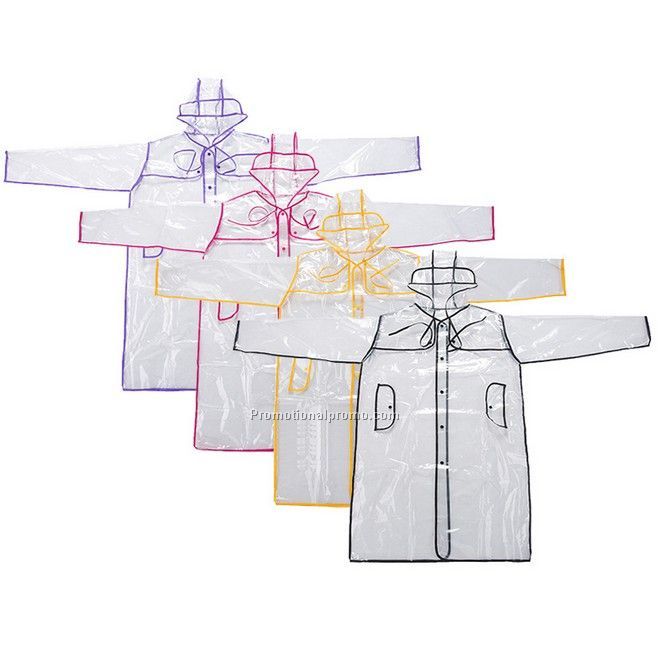 Fashion transparent PVC raincoat