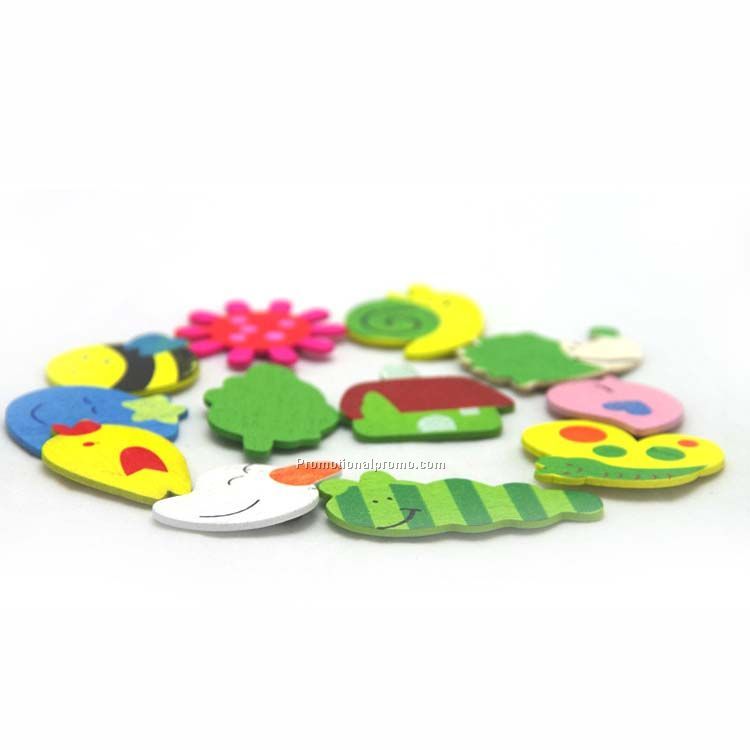 Wooden cartoon fridge magnet