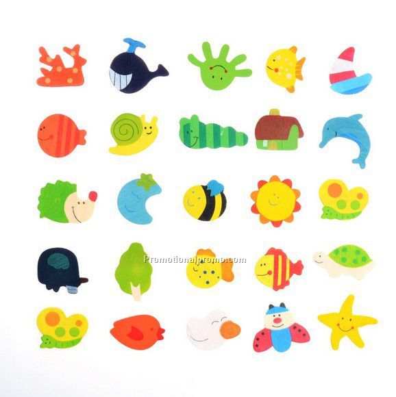 Creative wood fridge magnet