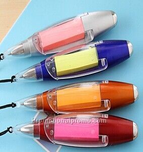 LED Ball Pen with stickey notes