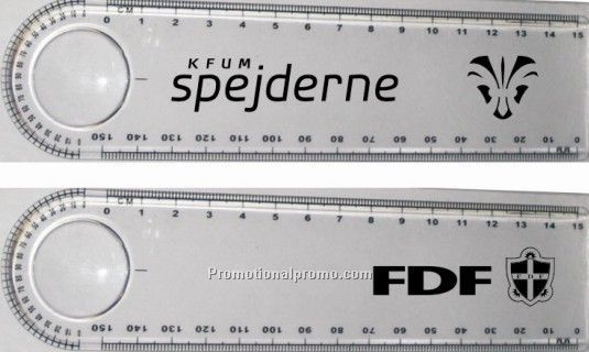 Plastic ruler with magnifier