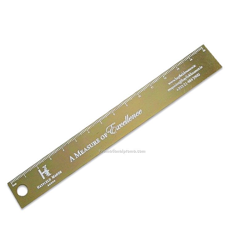 Brass etched logo bookmark ruler