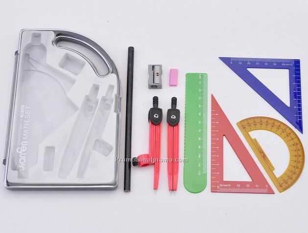9 Pieces ruler compasses math set