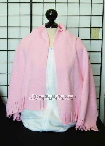 Large Fleece Shawl with Tassels